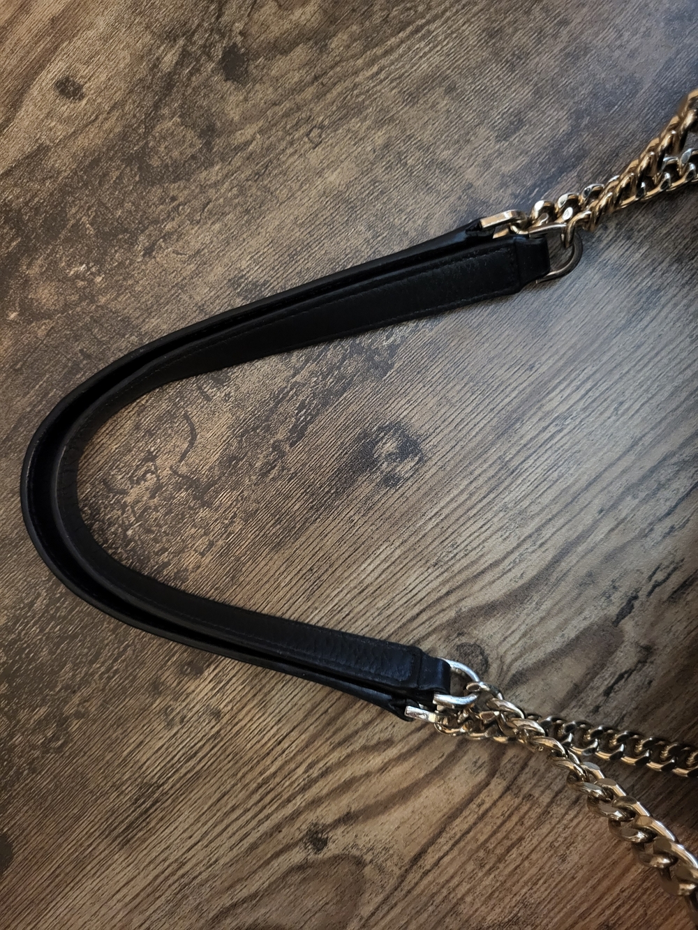 Michael Kors Large Black Pebbled Leather Chain-Handle Tote - Picture 5 of 8